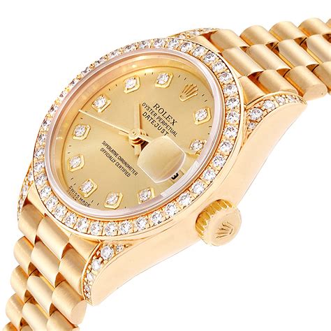 rolex ladies watch with diamonds.